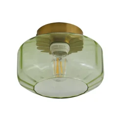 Lindby loftlampe Hildur, grøn, glas, Ø 22 cm