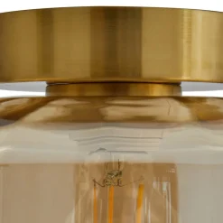 Lindby loftlampe Hildur, ravfarvet, glas, Ø 22 cm