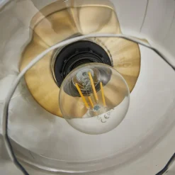 Lindby loftlampe Hildur, røggrå, glas, Ø 22 cm