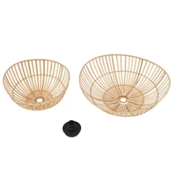 Lindby loftlampe Ilajus, Ø 62 cm, naturlig bambus