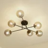 Lindby loftlampe Isamer, røggrå, Ø 80 cm, kugle