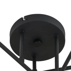 Lindby loftlampe Isamer, smoke grey/amber, Ø 80 cm, globe