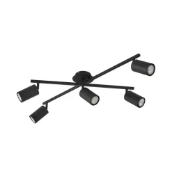 Lindby loftlampe Joffrey, 78 cm, sort, 5 lyskilder, GU10