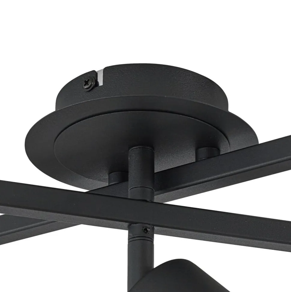 Lindby loftlampe Joffrey, 78 cm, sort, 5 lyskilder, GU10