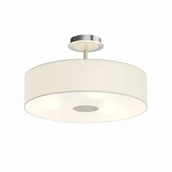 Lindby loftlampe Josia, hvid, stof, Ø 47 cm, E27