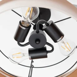 Lindby loftlampe Jusari, creme, tekstil, Ø 56 cm, E27