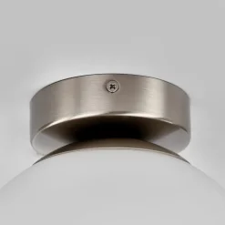 Lindby loftlampe Lennie, hvid, glas, Ø 20 cm, IP44, E27