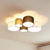 Lindby loftlampe Lettie, grå/sort/hvid, 5 lyskilder, E27