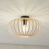 Lindby Loftlampe Lielle, naturlig bambus, Ø 38 cm