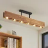 Lindby loftlampe Malwin, GU10, 100 cm lang, 6 lyskilder, træ