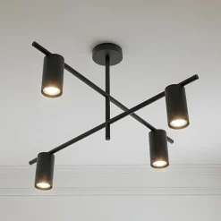 Lindby loftlampe Marilou, sandsort, 4 lyskilder, Ø 70 cm