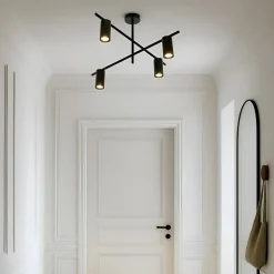 Lindby loftlampe Marilou, sandsort, 4 lyskilder, Ø 70 cm