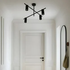 Lindby loftlampe Marilou, sandsort, 4 lyskilder, Ø 70 cm