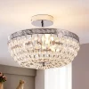Lindby loftlampe Mondrian, 35 cm, krom, krystal