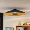 Lindby loftlampe Narisara, Ø 80 cm, E27, sort-guld