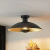 Lindby loftlampe Narisara, Ø 40 cm, E27, sort-guld
