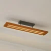 Lindby loftlampe Nesaja, sort, træ, 98 cm, dæmpbar