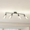 Lindby loftlampe Netty, 4 lyskilder, grå, glas