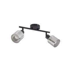 Lindby loftlampe Netty, 4 lyskilder, grå, glas