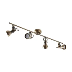 Lindby loftlampe Perseas, 78 cm, 4 lyskilder, antik messing, GU10