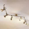 Lindby loftlampe Perseas, 180 cm, 6 lyskilder, antik messing, GU10