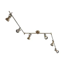 Lindby loftlampe Perseas, 180 cm, 6 lyskilder, antik messing, GU10