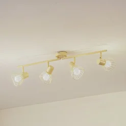 Lindby loftlampe Piena, beige, 4 lyskilder, metal, 70 cm