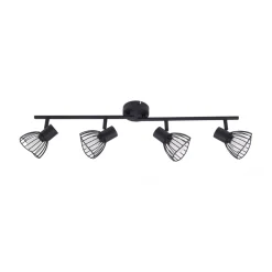 Lindby loftlampe Piena, sort, 4 lyskilder, metal, 70 cm
