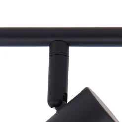 Lindby loftlampe Piena, sort, 4 lyskilder, metal, 70 cm
