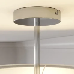 Lindby loftlampe Pikka, hvid, tekstil, Ø 50 cm, E27