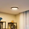 Lindby loftlampe Pravin, Ø 30 cm, CCT, sort