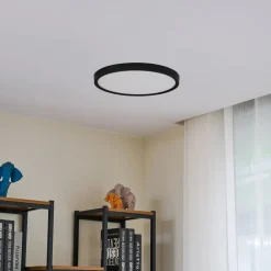 Lindby loftlampe Pravin, Ø 40 cm, CCT, sort