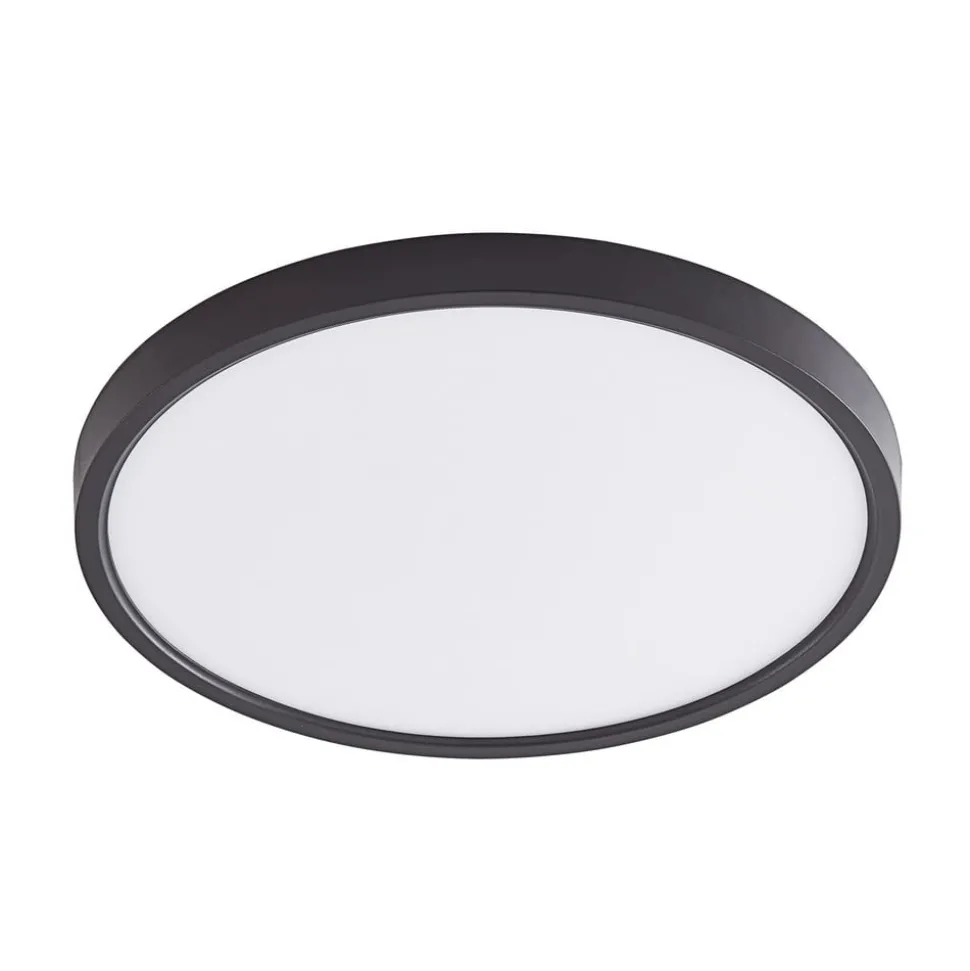 Lindby loftlampe Pravin, Ø 40 cm, 3.000 K, sort