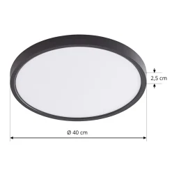 Lindby loftlampe Pravin, Ø 40 cm, 3.000 K, sort