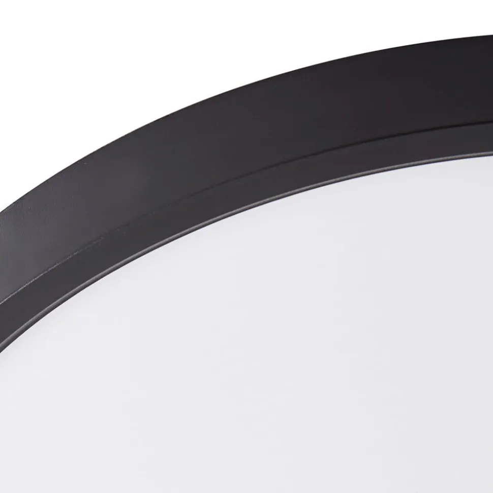Lindby loftlampe Pravin, Ø 50 cm, 3.000 K, sort