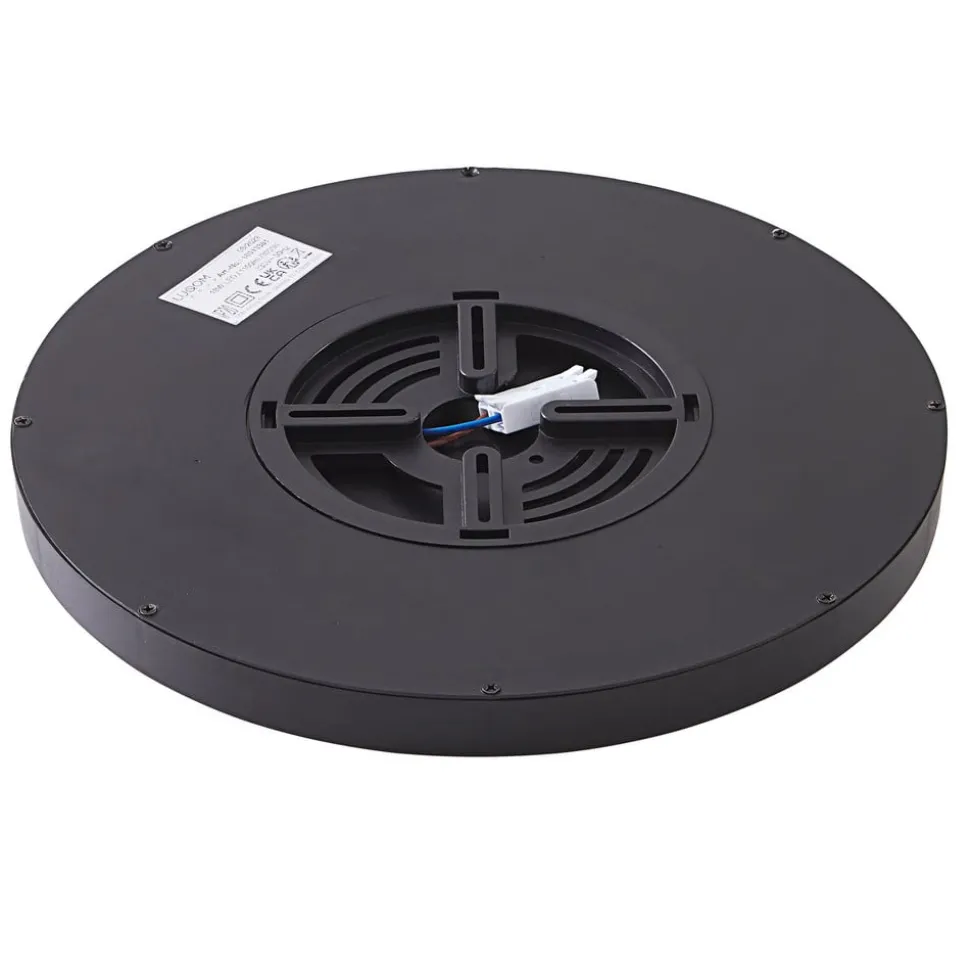 Lindby loftlampe Pravin, Ø 50 cm, 3.000 K, sort