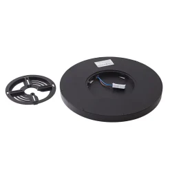 Lindby loftlampe Pravin, Ø 50 cm, 3.000 K, sort
