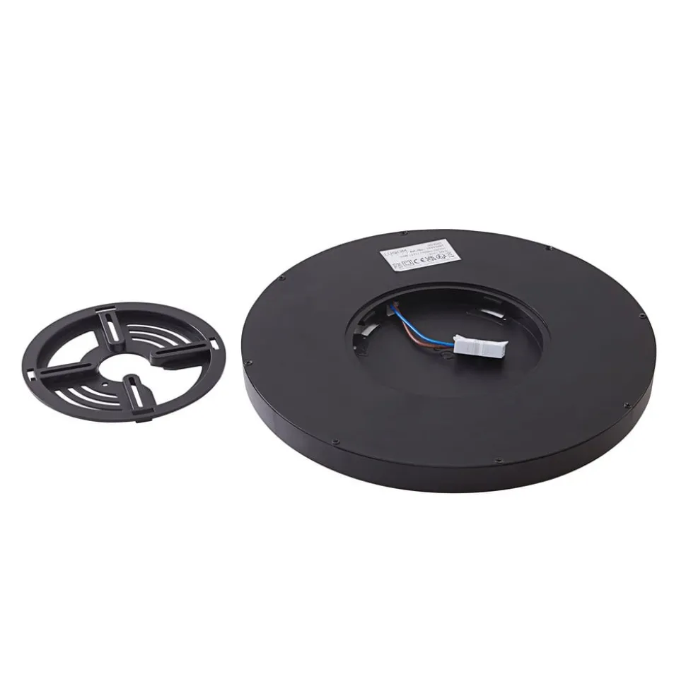 Lindby loftlampe Pravin, Ø 50 cm, 3.000 K, sort