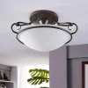 Lindby loftlampe Rando, sølv antik, glas, Ø 50 cm, E27