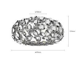 Lindby loftlampe Reza, Ø 48 cm, kromfarvet, E14
