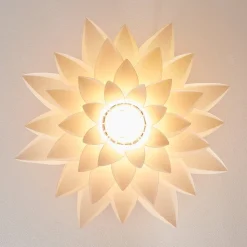 Lindby loftlampe Rimon, hvid, plast, Ø 50 cm, E27