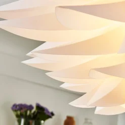 Lindby loftlampe Rimon, hvid, plast, Ø 50 cm, E27