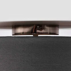 Lindby loftlampe Sebatin, Ø 40 cm, grå, stof, E27