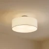 Lindby loftlampe Sebatin, Ø 40 cm, hvid, stof, E27