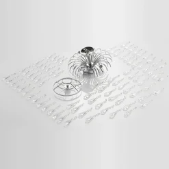 Lindby loftlampe Silino, grå, metal, Ø 40cm, E14