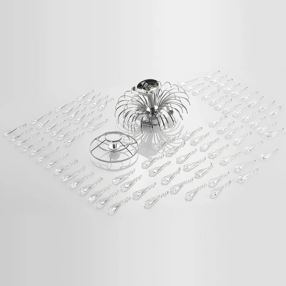 Lindby loftlampe Silino, grå, metal, Ø 40cm, E14