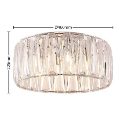 Lindby loftlampe Sofia, transparent, akryl, Ø 46cm