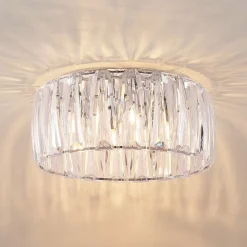 Lindby loftlampe Sofia, transparent, akryl, Ø 46cm