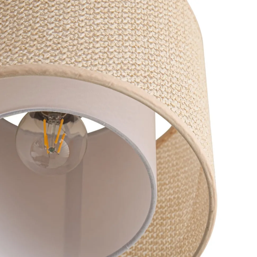 Lindby loftlampe Soula, Ø 26 cm, beige, plast, E27