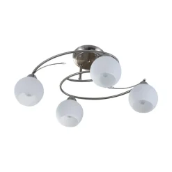 Lindby loftlampe Svean, 4-lys, hvid, glas, længde 42,5 cm
